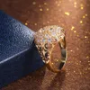 Bröllopsringar Huitan Gorgeous Gold Color Bridal Full Cubic Zirconia Brilliant Lady Party Accessories High Quality Women Jewelry 231213