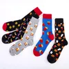 Men's Socks Funny Cotton Blend Autumn Winter SoftCalf Casual Birthday Gift Men Food Pattern Keep Warm Adults Fashion Elastic