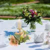 Dekoracyjne kwiaty wieńce stołowe sztuczne kwiaty pierścionki kwiatowe kwiatowe zielone dekoracje imprezowe wieńce Daisy Wedding Decoration