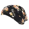 Beanie Skull Caps Q1qa Satin fodrad sömnlock tryckt dubbelskikt slouchy motorhuven Beanie Hair Slap Hat Oliv22234K