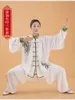 Roupas étnicas Unissex Alta Qualidade Tai Chi Taiji Kung Fu Uniformes Estilo Chinês Bordado Roupas Shaolin Wushu Manhã Trajes de Exercício 231212