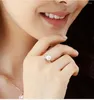 Anelli a grappolo Perla classica Diamanti zircone per le donne 18 carati Colore oro rosa Gioielli eleganti Bijoux Regali per feste di moda Accessori