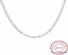 8 Sizes Available Real 925 Sterling Silver 4MM Figaro Chain Necklace Womens Mens Kids 4045506075cm Jewelry kolye collares1671792