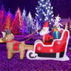 Bouncers infláveis Playhouse Balanços Natal Papai Noel Decoração Para Casa Ao Ar Livre Xmas Elk Puxando Trenó Decoração Brinquedo LED Luz 231212