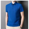 Męskie koszule polo polo dla mężczyzn Summer Lets Short-Down Cllar Solid Button Plus Size Tee Modne luźne topy