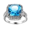 Luckyshien Sky Blue Topaz 보석 빈티지 스퀘어 링 보석 925 여성을위한 스털링 실버 결혼 반지 194x