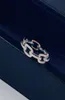 925 Pierścień srebrnego łańcucha srebrnego łańcucha CZ Diamentowe palce ślubne Pierścienie Pierścień Hop Hip Fashion Biżuter