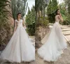 Belfaso Wedding Dresses Spring Sexy V Neck Backless Sweep Train Brudklänningar Spetsapplikationer A-Line Wedding Dress Vestido de Novia