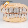 Diamond setting Jewelry 18K Gold Plated Moissanite Teeth Grillz Invisible with Princess Cut 925 Silver VVS Custom Hip Hop Iced Out Grillz