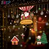 2022 Christmas Wall Stcikers New Year Window Decoration Santa Claus Home Decor Pvc Vinyl Wall Decals Fashion House Decoration