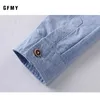 Chemises pour enfants GFMY printemps 100% Oxford Textile coton manches longues motif de broderie chemise pour garçons 3T-12T épissure enfant vêtements décontractés 9012 231212
