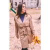 Nuevo Otoño Invierno chaquetas elegantes para mujer 2023 abrigo de trinchera Lisa con doble botonadura Vintage cuello vuelto gabardina cálida con cinturón