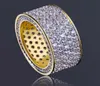 Anelli bling bling con micro pavé di zirconi cubici ghiacciati in oro 360 Anello hip-hop con diamanti simulati di alta qualità placcato oro 18 carati3072921