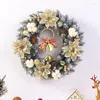 Dekoracyjne kwiaty ręcznie wykonane sosnowe wieniec świąteczny z szyszkami i złotymi akcentami LED LED - idealny wystrój wakacyjny trwały