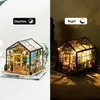 Architectuur/DIY Huis Robotime DIY-poppenhuis met meubilair Kinderen Volwassen Groen Miniatuur Poppenhuis Houten bouwpakketten Monteer speelgoed Kerst Brithday-cadeaus 231212