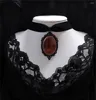 Pendentif Colliers NCEE Mode Gothique Femme Homme Collier Velours Ras Du Cou Goth Noir Rose Fleur Vampire Collier Sombre Halloween Cadeau