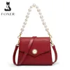 Evening Bags FOXER Brand Split Leather Luxury Underarm Bag Pattern Female Crossbody Shoulder Bag Women's Fashion Red Messenger Bags 231213