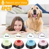 Dog Toys Chews 4Pcs Dog Button with Light Dog Toys Talking Button Buzzer Pet Training Button Fun Voice Recording Button for Dogs Pet Speech 231212