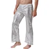 Men's Pants Mens Shiny Sequins Long Pants Disco Jazz Dance Performance Costumes Elastic Waistband Flared Pants Dj Party Trousers 231213