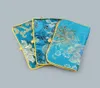 Роскошная портативная складная сумка для хранения ювелирных изделий с цветочным принтом в китайском стиле, шелковая парча, 2 упаковки на молнии, сумка6243415