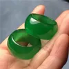 Klusterringar 22mm naturliga gröna jades högklassig a myanmar jadeite smaragd tumring män kvinnor fina smycken tillbehör