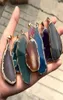 10pcslot Blue Quartz Crystal Stone Pendant Agates Druzy Pendulum Natural Stone Charm Charm Necklace Women Making Gifts2579355