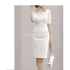 Robes décontractées de base Femmes nouveaux blancs minces de gaine formelle bodycon crayon robe d'affaires Bureau de fête de soirée robes de fête de travail vestidos 2024