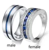 SZ612 Dwa pierścienie Para pierścień Her Her Her Staliless Men039s Pierścień Sapphire 18K Platinum Plated Women039s Wedding Pierścień 2893059