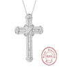 Nuova collana in argento 925 squisita con pendente Gesù Bibbia per donna uomo Fascino crocifisso simulato gioielli con diamanti in platino N0287071094