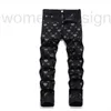 Jeans pour hommes Designer luxe noir impression numérique coton mi-taille décontracté hip hop pantalon rue vélo vêtements de mode 28-38 17IT