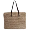 Women Summer Beach Vintage Handmade Knitted Straw Rattan Bag Large Shoulder Bags Boho Woven Handbag Tote Bolso Playa G220210282V