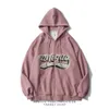 Womens Hoodies Sweatshirts European and American letter printing zipper hoodies womens street hiphop loose hooded cardigan couple plus size sweatshirts 231212