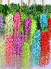 Artificial Silk Wisteria Flower Wedding Decor Vines Hanging Rattan Bride Flowers Garland For Home Garden WLL5966185777