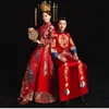 Etnische kleding Chinees traditionele bruiloft damesjurk xiuhe cheongsam lange qipao rood borduurwerk oosterse stijl paar Vestido chino 231212