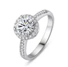 Anelli da donna gioielli di design con diamanti di lusso squisito anello rotondo imitazione moissanite placcato argento progettato per l'impegno Anniv5065208