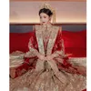 Etnische kleding Yourqipao verbeterde Hanfu trouwjurk 2023 Chinese bruids herfst en winter zware kralen borduurwerk Xiuhe jurken gewaad 231212