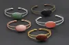 10pcs Different Handmade Gemstone Bangles Round Agate Quazt Stone Opening Silver Gold Copper Bracelets for Women Jewelry Love Wish2832196