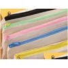 Pencil Bags Wholesale 20Pcs/Lot 20.5X8.5Cm Diy White Canvas Blank Plain Zipper Pencil Pen Bags Stationery Cases Clutch Organizer Bag G Otrya