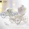 Crystal Storage Box Askepott Pumpkin Carriage Trinket Box med gångjärn Treasure Chest Organizer Keepsake Gift till sin Y11162785