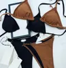Buchstabenkette Bikinis Badeanzüge Sexy Sonnenbaden Strandbekleidung für Frauen Sommer Pool Spa Bequemer Badeanzug Schwarz Braun Bademode7067560