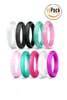 10 шт., силиконовое обручальное кольцо для женщин, тонкое и штабелируемое, прочное резиновое безопасное кольцо для влюбленной пары, сувенир, активный отдых на природе Exer7153080