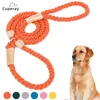 Dog Training Obedience Cotton Leash Collar Slip Lead for Medium Large Leather Preventer P Chain Pet Comfortable 231212