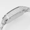Алмазы ручной работы с бриллиантами мужские часы автоматические механические 40-мм сапфир с алмазными стальными браслетными часами Montre de Luxe