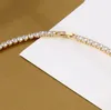Tennis Graduated Fashion Lab Crystal Zircon Necklace With White Fill Party Wedding Necklace Women's Bride Tennis Necklace Jewelry Autumn Gift 231213