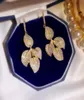 Stud 14K Yellow Solid Gold Diamonds Earrings Women Bohemia Fashion Fine Jewelry Wedding Christmas Party6112357