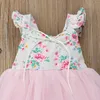 女の子のドレスPudcoco Kids Girls Princess Dress Wedding Bridesmaid Neeveless Tutu Floral Print Party Pageant