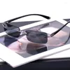 Sunglasses Rimless Myopia Men Polarized Driving Sun Glasses For Male -1.0 -1.5 -1.75 -2.0 -2.5 Men's Optical Eyewear Anti Glare