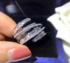 925 Sterling Silver Luxury Lovers Ring Geometric Lines Full of Diamond Ring Female Cocktail Party Highend Accessories Whole8518931