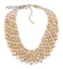 Kaymen Handmade Crystal Fashion Necklace Golden Plated Chains Beads Maxi Statement Necklace for Women Party Bijoux NK01561 2202125612211