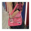 Bolsas de noche Y2k Bolso de hombro rosa para mujer Diseñador de cadena Pequeños bolsos cuadrados Cool Girl Sling Heart Deco Mini Monedero Moda
